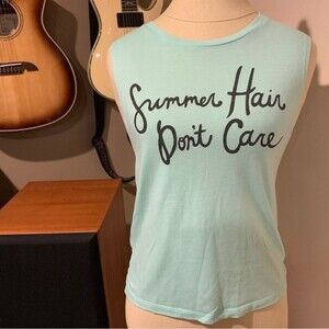 Ladies bro tank. “Summer hair don’t care” sea green tank size small. Jawbreaking